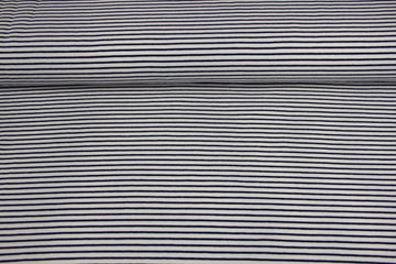 Jersey mit Streifen, weiß, marine, 0,5 m